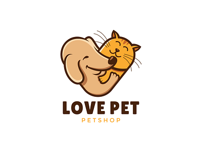 Love Pet Petshop Logo Vector Template Design branding cat cute design dog graphic design illustration logo logos love pet vector