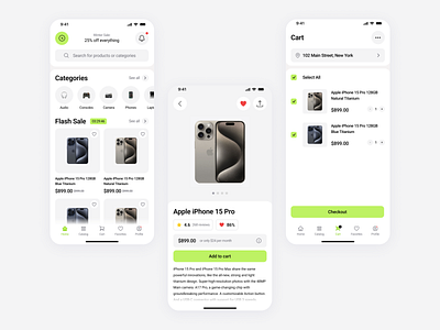 Design E-commerce App app design flat illustration minimal ui ux