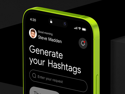 Instagram Hashtag Generator - Mobile App app design folders generate hashtag instagram mobile mobile app search social splash trending ui ux