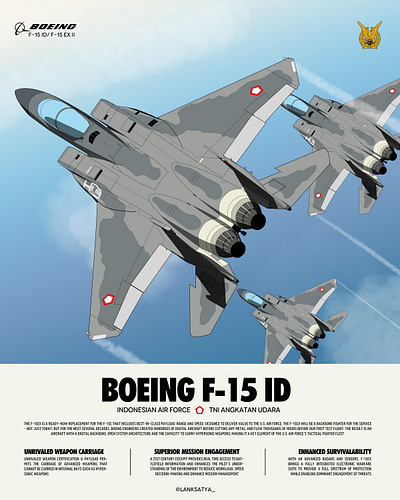 Indonesian Future Fighter Jet, F-15 ID design f 15 f15 graphic design illustration indonesia military military art vector vector art