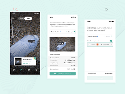 Enviro App app design earn environment globalwarming graphic design illustration pay plastic recycled resent ui ux
