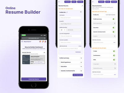 Monsterindia.com - Online Resume Builder foundit monsterindia online resume resume builder seeker ui ux zayeem