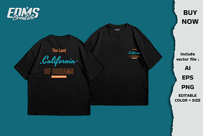 The Land California of Dreams adobe illustrator apparel artwork california calligraphy clothing design lettering los angeles merchandise design poster design retro design san franscisco streetwear tshirt design tshirt design tshirt logo typography tshirt vector vintage design