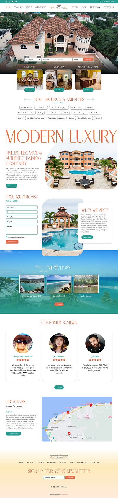 Villa Sweet Villa mockup design ui design vacation rental web design website mockup design