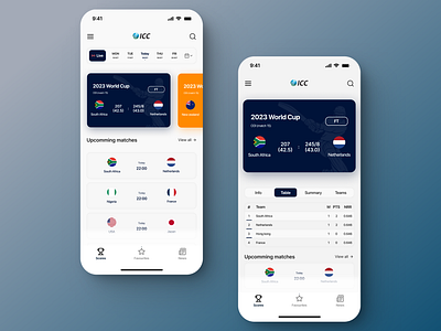 Cricket live result App app cricket design ecommerce esport app feature graphic design live score mobile product sport sport app table ui ux