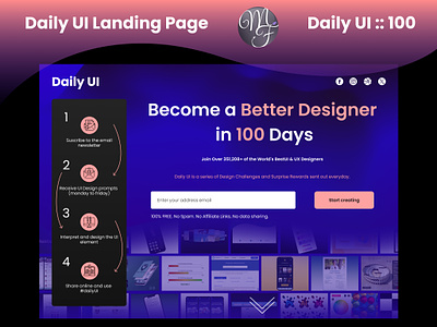 Daily UI Landing Page : Daily UI 100 accueil branding challenge colors daily ui design designers graphic design home illustration landing page mail newsletter stapes suscribe ui ux vector webdesign website