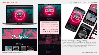 Emily Haddington Copywriting website css design graphic design html web design web development website