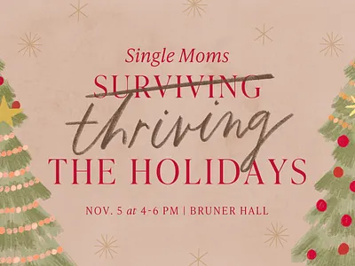 Single Mom's Event for the Holidays christian design christmas illustration church christmas church design church graphics womens ministry