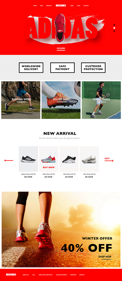 Sport Shoes Online Shop Website design shoes shoponline sport ui uidesign webdesign website