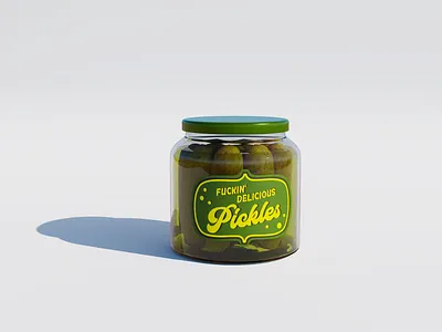 Pickles 3D models 3d 3ddesign 3ddesigner 3dmodels blender design graphic design label packaging vector