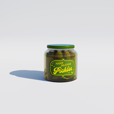 Pickles 3D models 3d 3ddesign 3ddesigner 3dmodels blender design graphic design label packaging vector