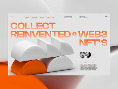 Web3 NFT collection website design crypto landing page lego minimalism nft orange ui web3