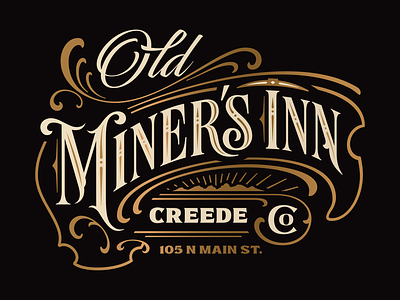 Old Miners Inn colorado historic lettering logo miner type vintage