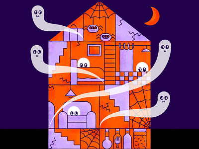 GHOST art design ghost graphic design halloween haunted house icon illustration shapes vector