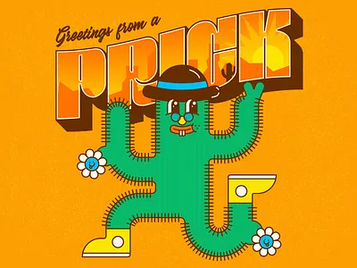 PRICK art cactus character design flower graphic design icon illustration shapes vector