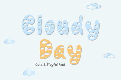 Cloudy Day Cute Font>>https://creativemarket.com/Ruddean2109 craft font cute font design display font font funny font graphic design handwriting playful font typography
