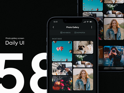 Daily UI #58 - Photo gallery screen app dailyui design gallery image image gallery images interface ios mobile mobile app photo photo app photo gallery photography photos simple ui uiux ux