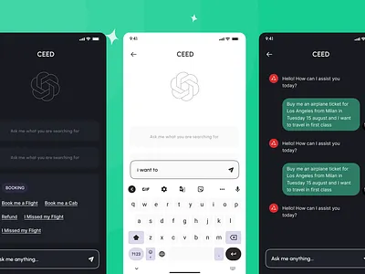Conversational UI Chatbot dark and light mode