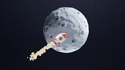 Mini Rocket 3d animation graphic design moon planet rocket