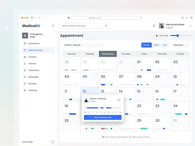 Medical Web Dashboard | Doctor Appointment | SaaS | Calendar analysis community diagnosis figma health monitoring lab medical dashboard medical startup medicine meditation meditation dashboard medtech app mental health minfullness online platorm treatment ui ux webdesign wellness yoga