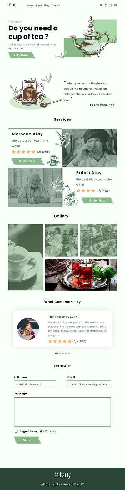 Atay: A UI Concept for Moroccan Tea atay branding graphic design tea ui uiux website