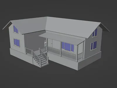 House in process 3d blender modeling