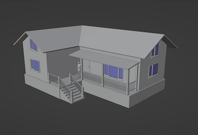 House in process 3d blender modeling