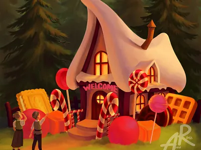 Illustration for the fairy tale "Hansel and Gretel" book book illustration character digital digital art digital illustration illustration photoshop