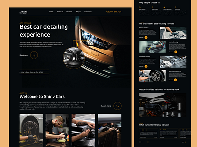 Shiny cars | Landing page cars cars detailing landingpage ui uiux webdesign