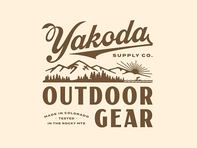 Yakoda branding colorado fishing illustration lettering lockup logo modern mountains outdoors script typography