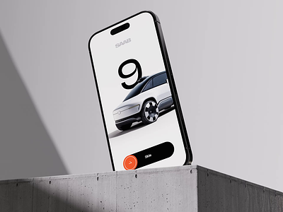 Automotive 3D AI app experience hmi UI/UX animation mockup 3d ai animation app automotive brand cg concept design interface iphone minimalism mockup motion saab ui