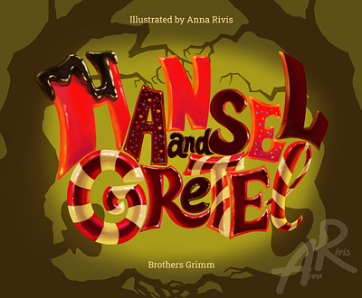 Lettering for the cover book "Hansel and Gretel" 2d book book cover children book cover design design digital illustration illustration lettering