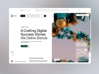 Dazzle Website 3d animation branding crafting digital graphic homepage ui ui design uiux user experience user interface ux web web design website
