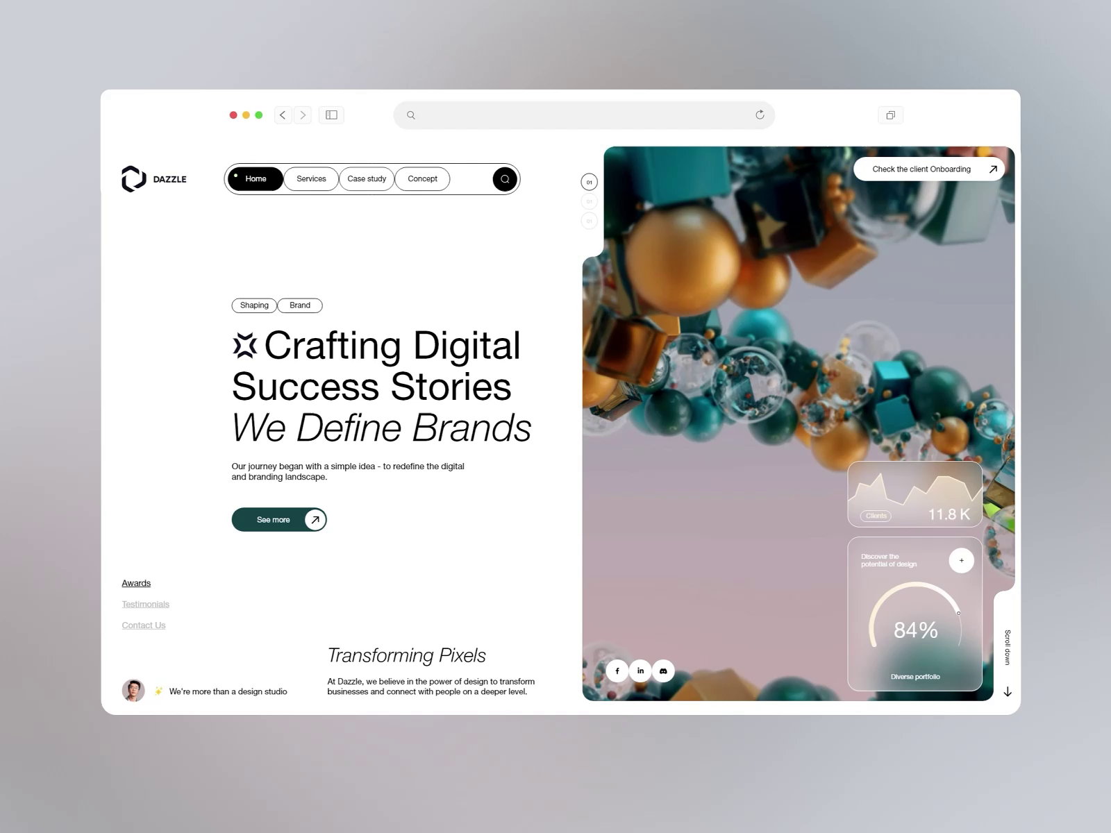 Dazzle site by Mariusz Mitkow on Dribbble