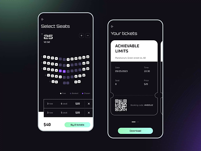 Planetarium app | UX android animation app buy design interface ios night planet planetarium sky stars tickets top ui uiux ux