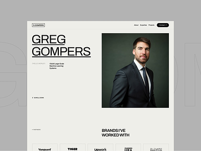 Greg Gompers Website animation branding design graphic design illustration landingpage logo o2d outline2design portfolio ui ux webdesign website