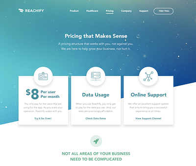 Reachify website pricing page pricing page web design website design