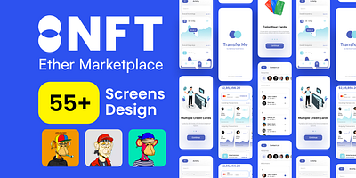 NFT Ether Marketplace | Ecommerce animated design ethereum figma marketplace mobile app mobile design nft nft art nft marketplace ui uiux ux