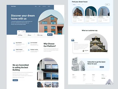 Real Estate Landing Page branding creative design landing page minimal modern real estate real estate landing page ui uiux ux website website design