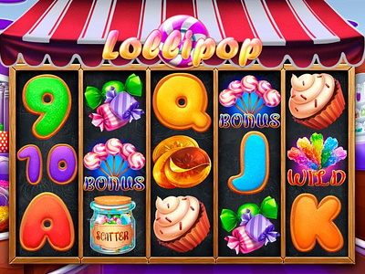 The Main UI development for the Sweet themed casino slot digital art gambling gambling art gambling design game art game design game designer graphic design lollipop reels slot design slot game art slot game design slot machine sweet sweet slot sweets ui ui art ui design