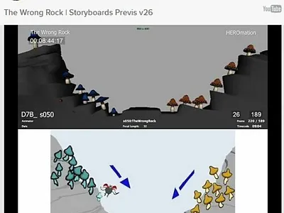 "The Wrong Rock" Storyboard panel, director's feedback animation character design design storyboarding visual development