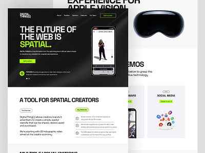 VR Website Landing Page 3d app ar augmented reality branding design landing page landingpage ui ux virtual reality vr website