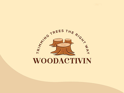 Woodactivin Logo combination logo cut cutting logo tree cut logo tree logo trees wood logo woodactivinlogo