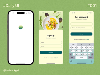 Sign up page of food delivery app animation graphic design motion graphics ui
