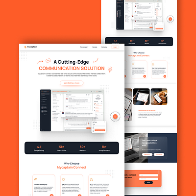 || Mycaptain connect || Web App Landing page || animation app branding design figma graphic design ui ux