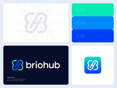 Modern, Futuristic, Web3, Geometric, Innovation, Monogram abstract logo bh logo brand identity branding creative designer futuristic gradient logo icon innovation letter logo logo design logotype minimalist modern logo monogram symbol technology web3