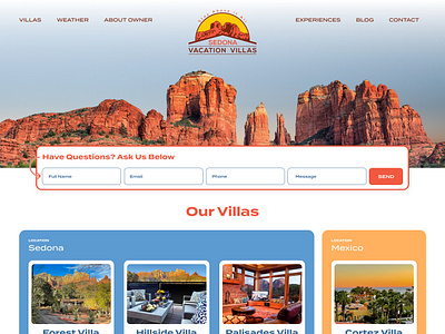 Sedona Vacation Villas vacation rental website design worpress