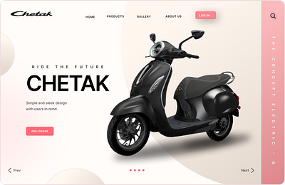 UI Design for EV Scooter Chetak bajaj designer ev landingpage portfolio uidesign uidesigner uiux uiuxdesigner uxresearch wireframing