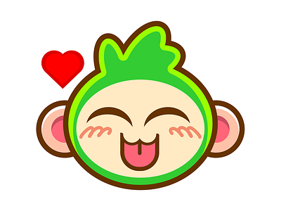 Banana Lovers banana green love monkey smile