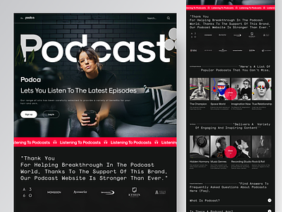 Podcast - web design audio audio player boombox checkbox comedy cover art fm landing page mic microphone music player play podcast podcast art podcast cover podcaster podcasting radio web website